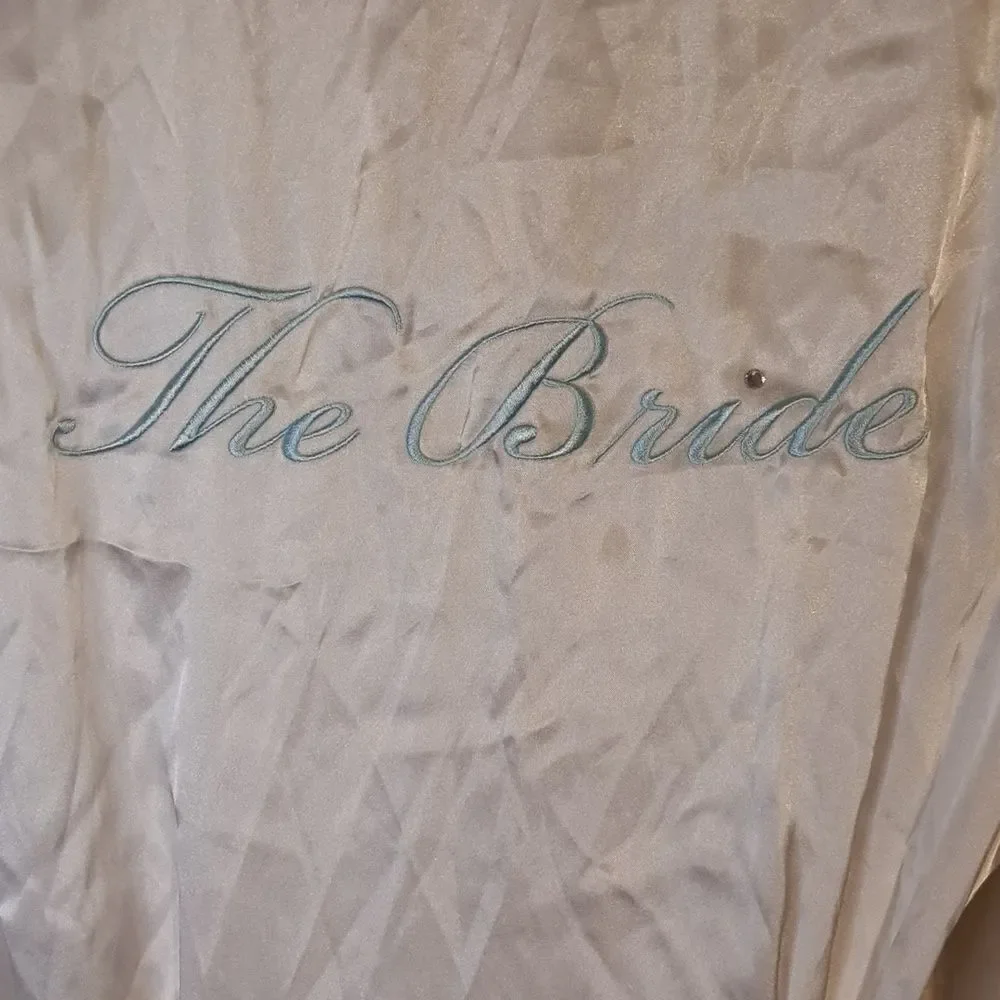 Linea Donatella white and blue Bride robe size L / XL